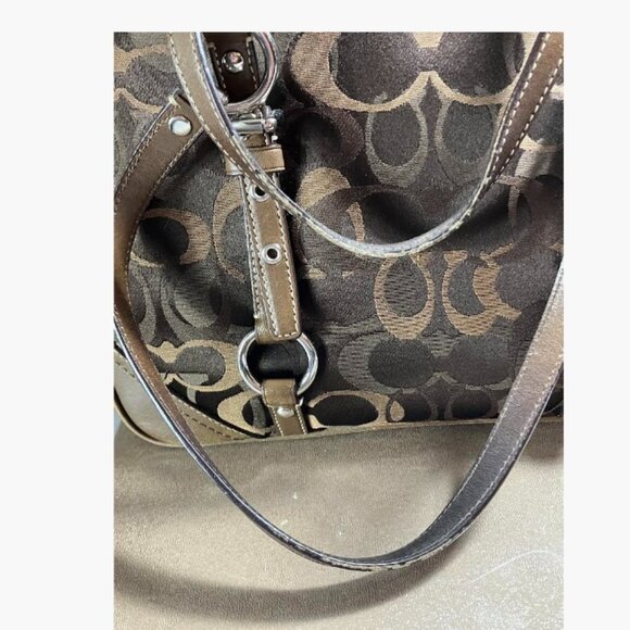 Coach Gallery Optic Signature Tote Bag Vintage Chocolate Monogram Canvas EUC - Picture 11 of 16